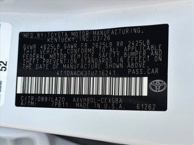 Used 2026 Toyota Camry XLE w/ Premium Plus Package FWD image 26