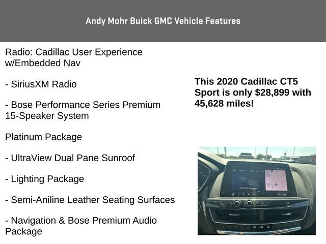 Used 2020 Cadillac CT5 Sport w/ Platinum Package RWD image 11