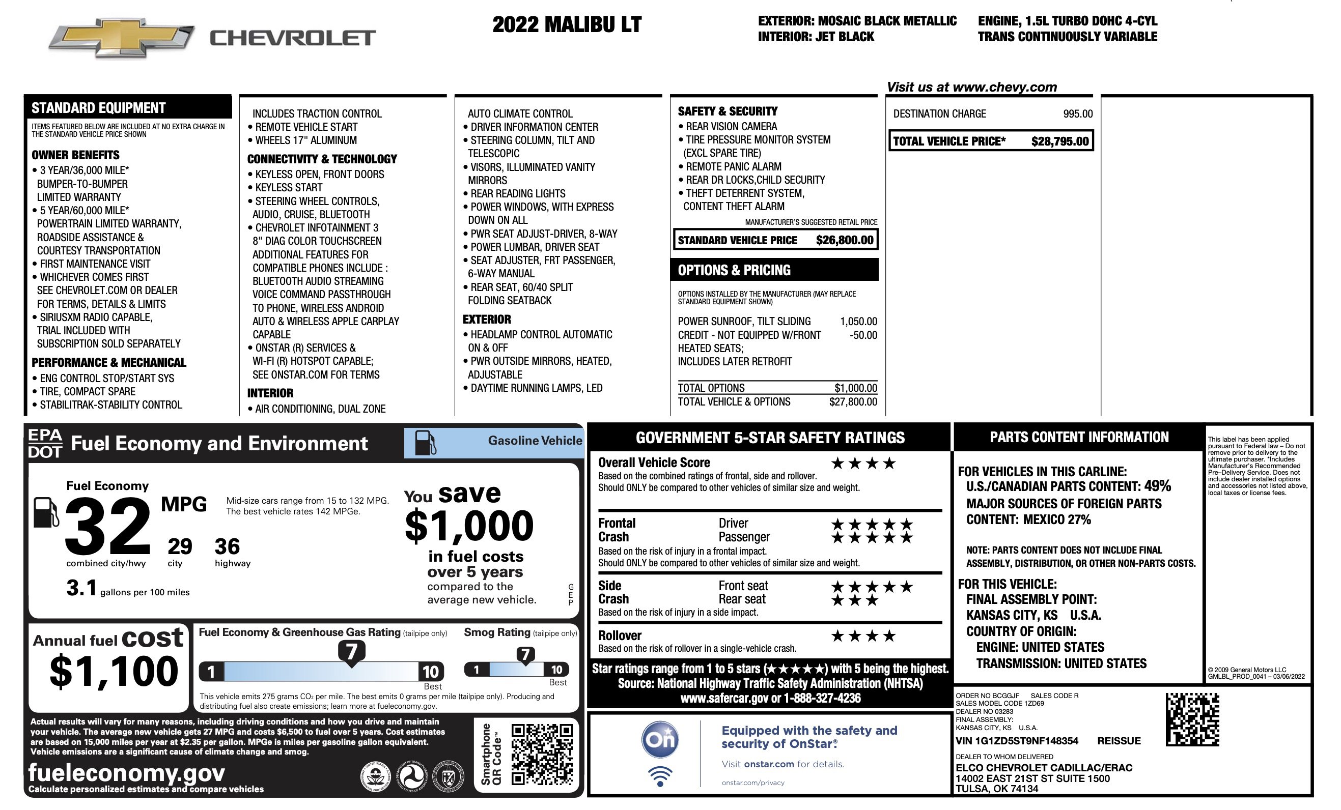 Used 2022 Chevrolet Malibu LT FWD image 2