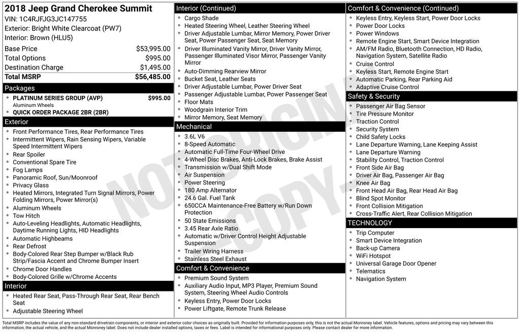 Used 2018 Jeep Grand Cherokee Summit w/ Platinum Series Group image 38