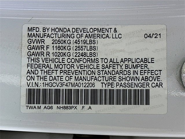 Certified 2021 Honda Accord EX image 32