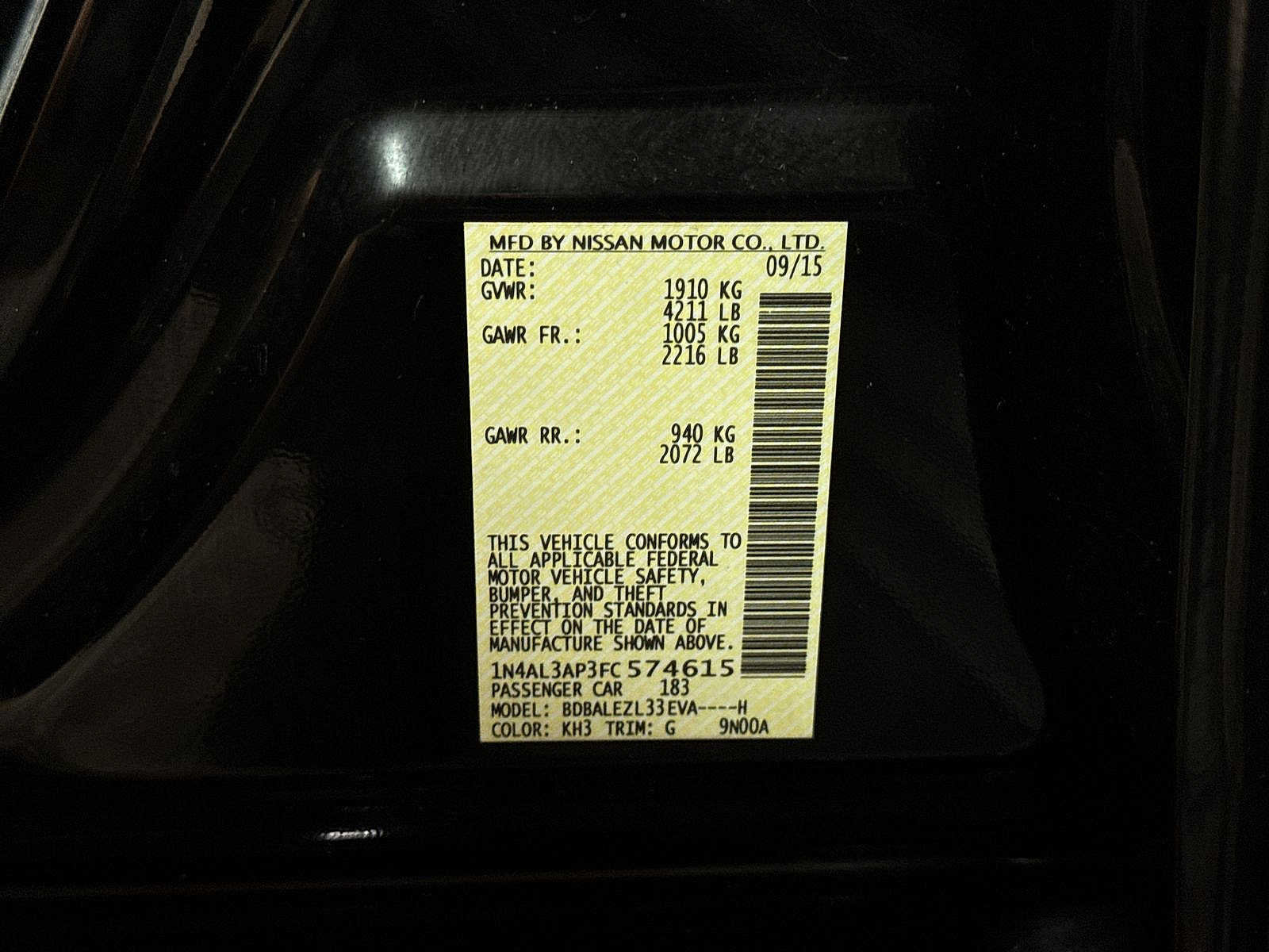Used 2015 Nissan Altima 2.5 S w/ Power Driver Seat Package FWD image 14