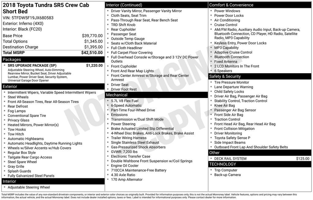 Used 2018 Toyota Tundra SR5 w/ SR5 Upgrade Package image 38