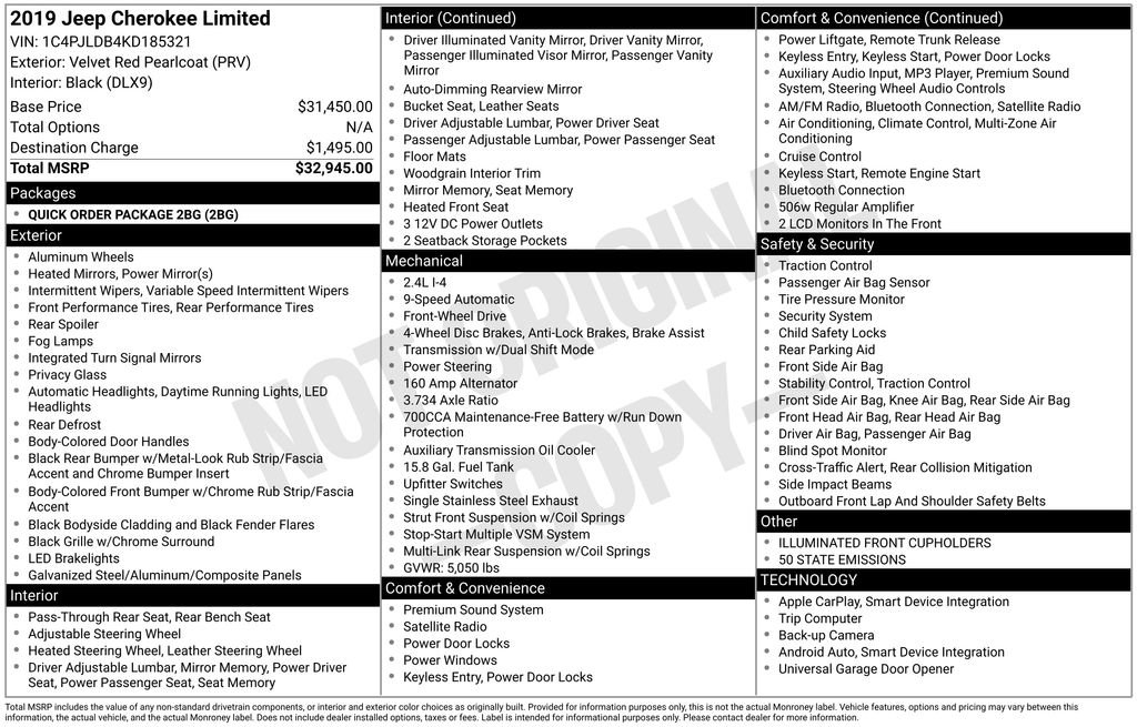 Used 2019 Jeep Cherokee Limited image 32