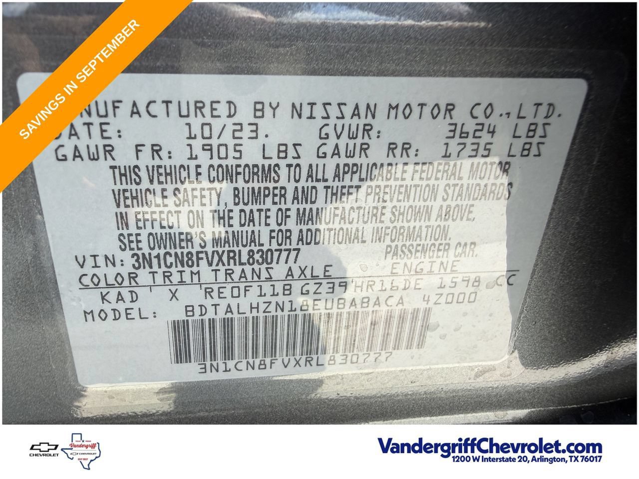 Used 2024 Nissan Versa SR w/ Trunk Package FWD image 26