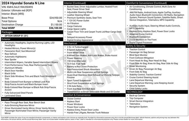 Certified 2024 Hyundai Sonata N Line FWD image 10