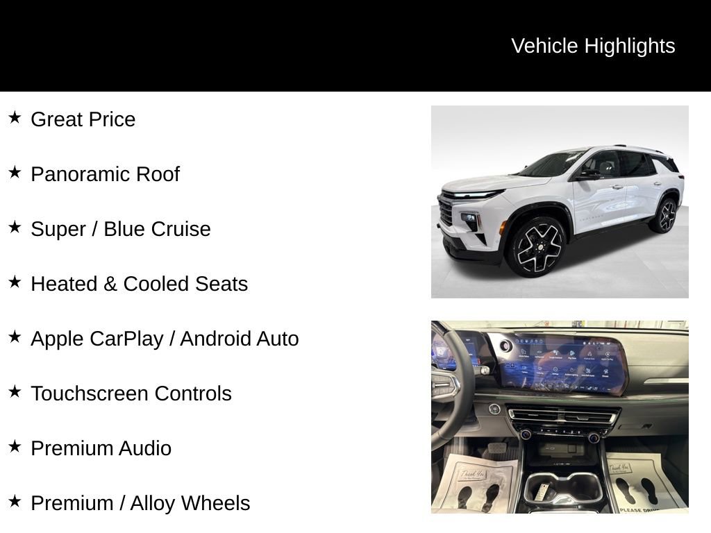 New 2026 Chevrolet Traverse High Country w/ LPO, Floor Liner Package image 2