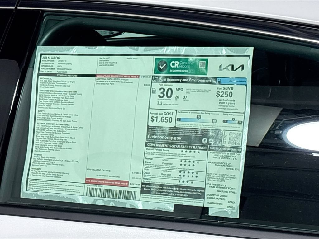 New 2026 Kia K5 LXS FWD image 23