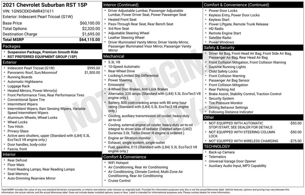 Certified 2021 Chevrolet Suburban RST RWD image 2