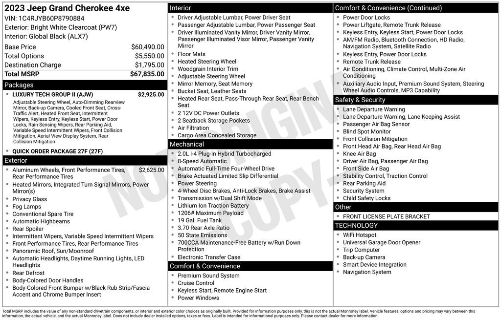 Used 2023 Jeep Grand Cherokee 4WD 4xe w/ Luxury Tech Group II image 7