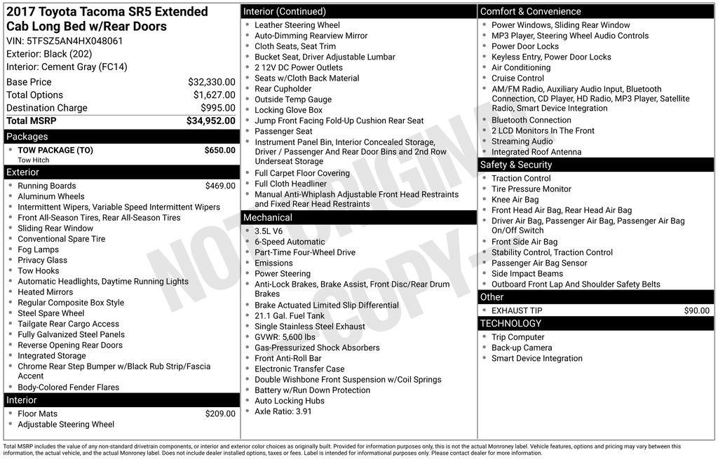 Used 2017 Toyota Tacoma SR5 w/ Tow Package image 49