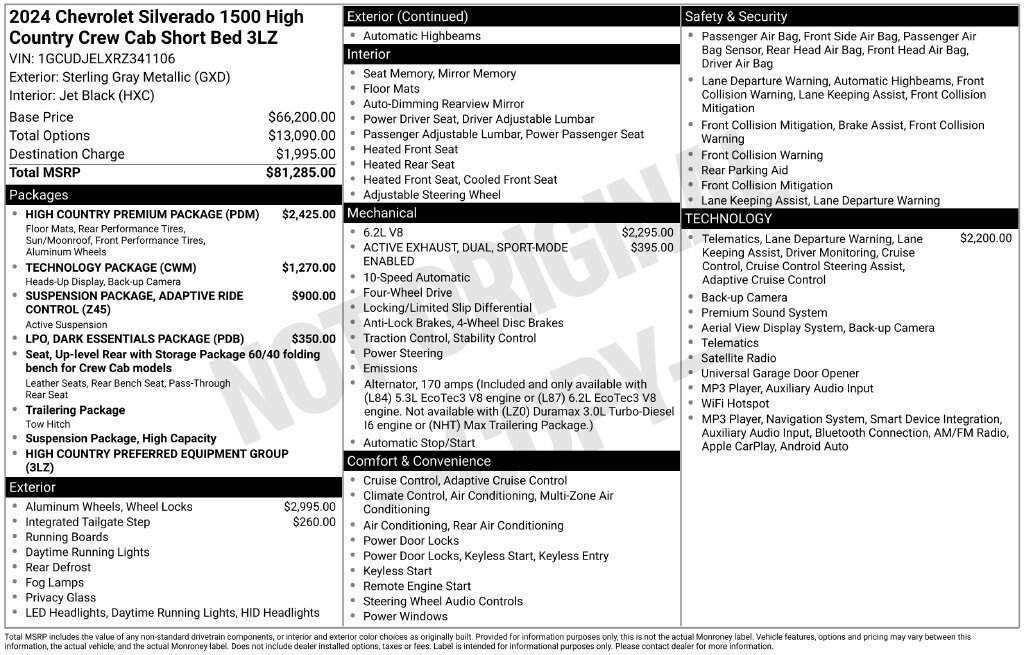 Certified 2024 Chevrolet Silverado 1500 High Country w/ High Country Premium Package AWD/4WD image 11