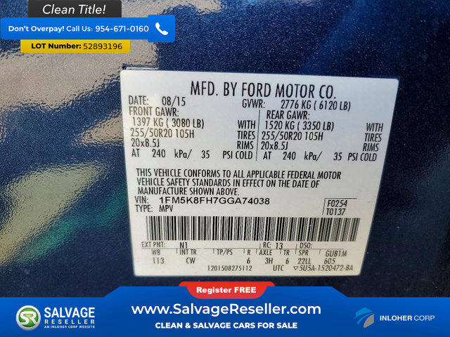 Used 2016 Ford Explorer Limited AWD/4WD image 17