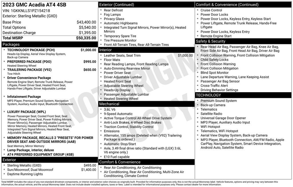 Certified 2023 GMC Acadia AT4 w/ Technology Package AWD/4WD image 5
