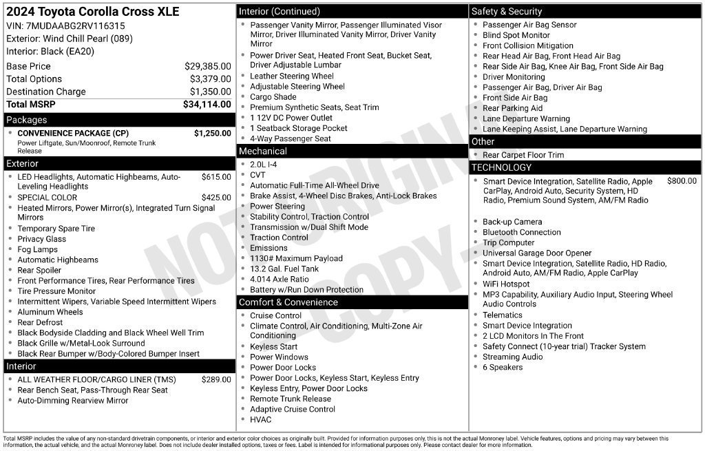 Used 2024 Toyota Corolla Cross XLE w/ Convenience Package AWD/4WD image 40