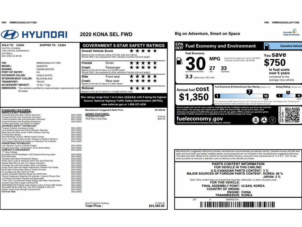 Used 2020 Hyundai Kona SEL image 2