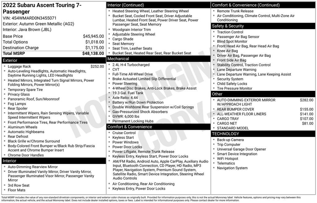 Used 2022 Subaru Ascent Touring image 30