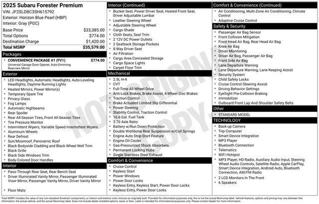 Used 2025 Subaru Forester Premium w/ Convenience Package #1 AWD/4WD image 42