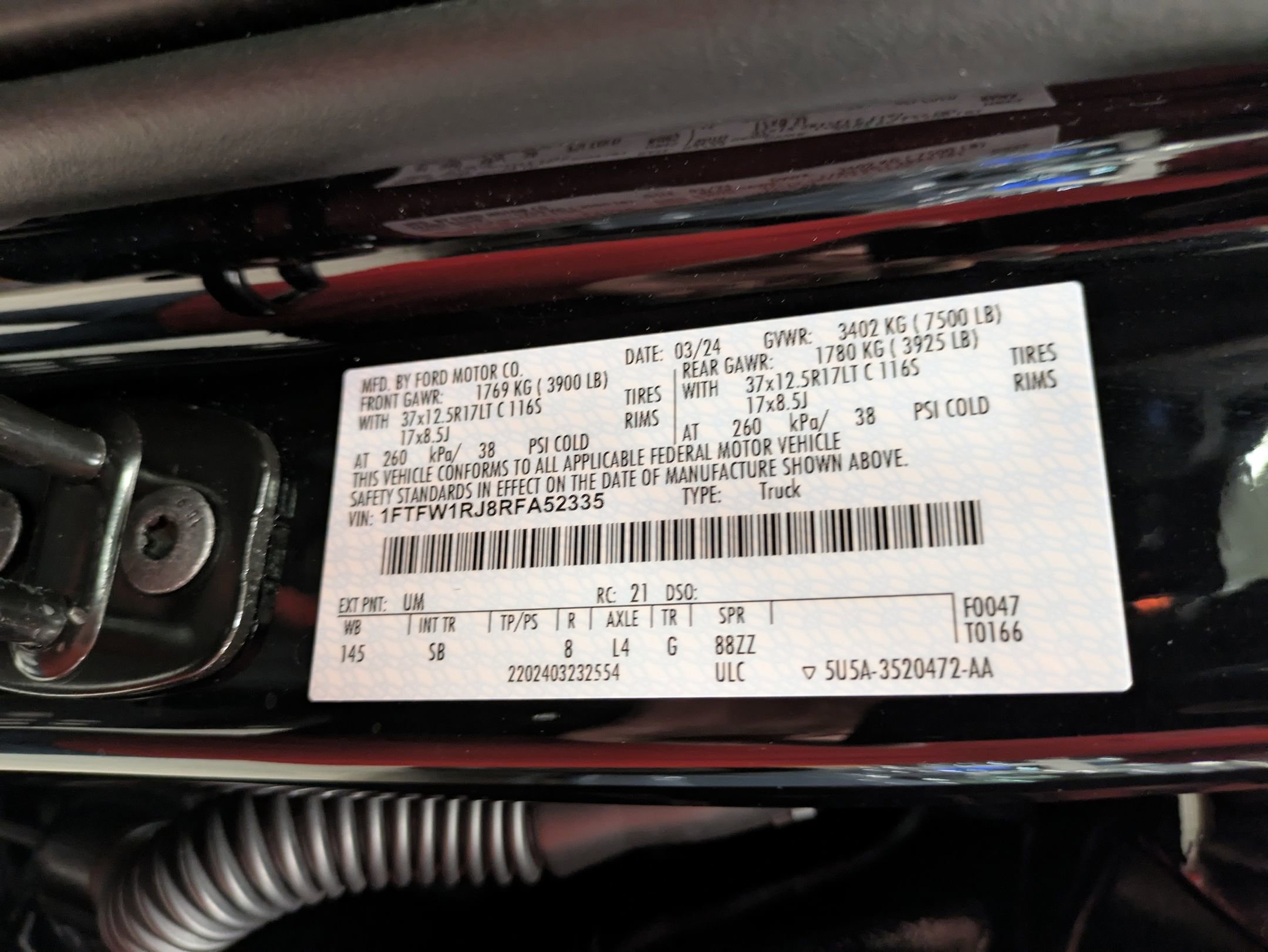 Certified 2024 Ford F150 Raptor w/ Equipment Group 803A Raptor R image 47