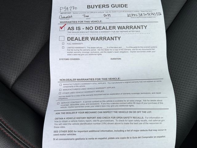 Used 2025 Chevrolet Trax RS w/ Sunroof Package image 40