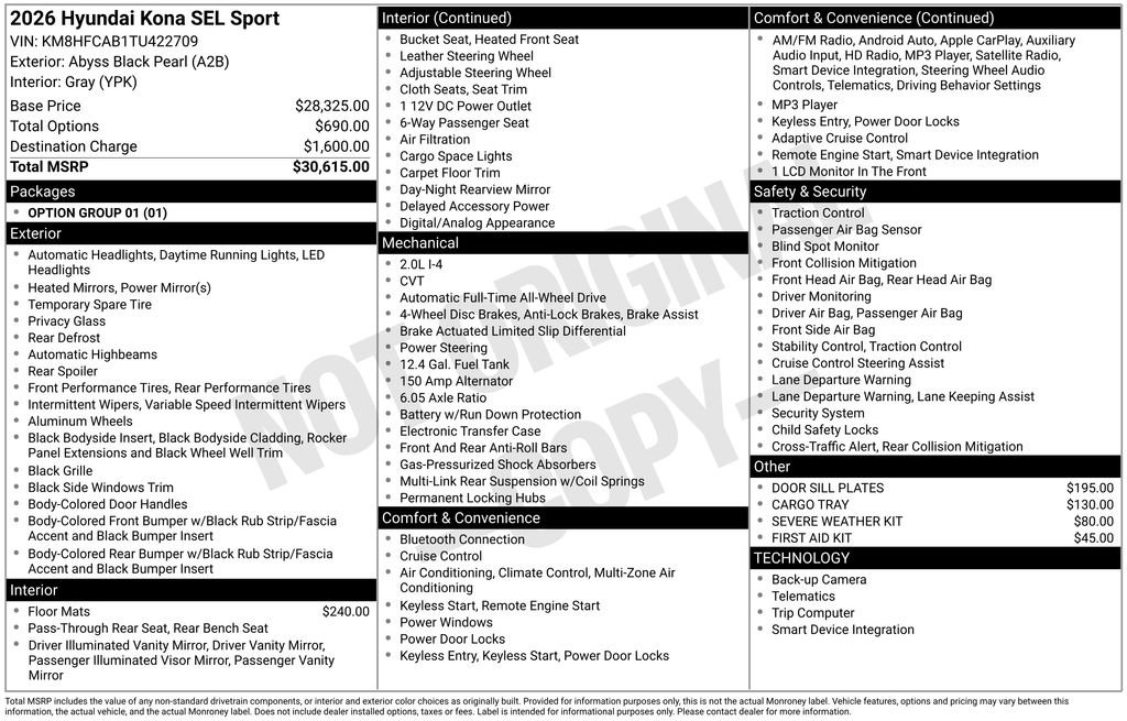 New 2026 Hyundai Kona SEL Sport AWD/4WD image 5