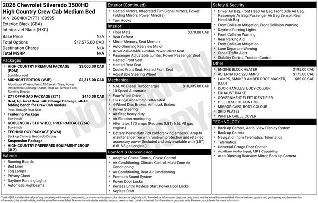New 2026 Chevrolet Silverado 3500 High Country w/ High Country Premium Package AWD/4WD image 4