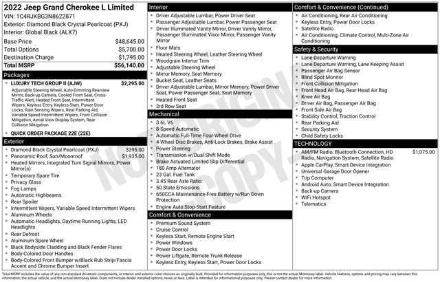 Used 2022 Jeep Grand Cherokee L Limited w/ Luxury Tech Group II image 4