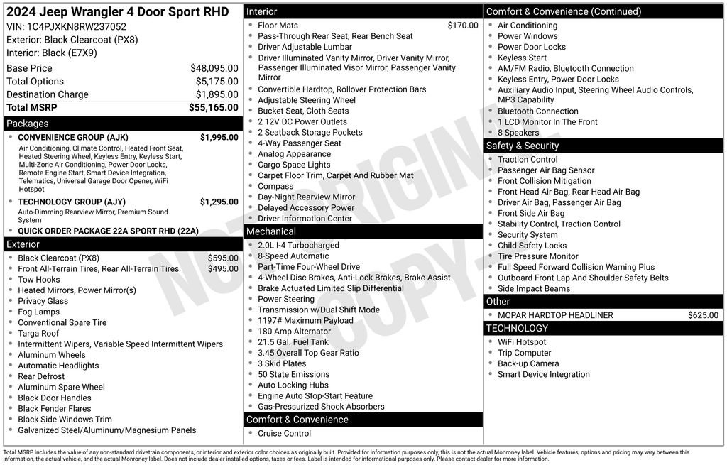 Used 2024 Jeep Wrangler Unlimited Sport w/ Convenience Group image 38