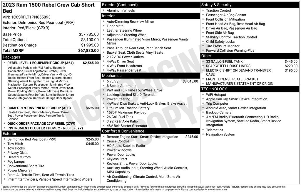 Used 2023 RAM 1500 Rebel w/ Rebel Level 1 Equipment Group AWD/4WD image 11