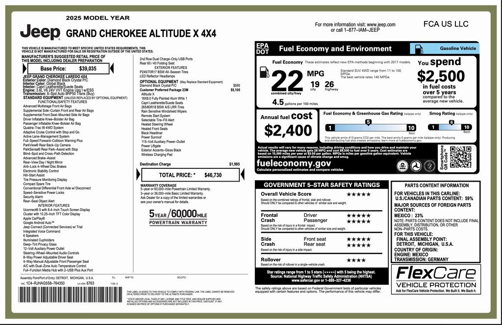 New 2025 Jeep Grand Cherokee Altitude image 2