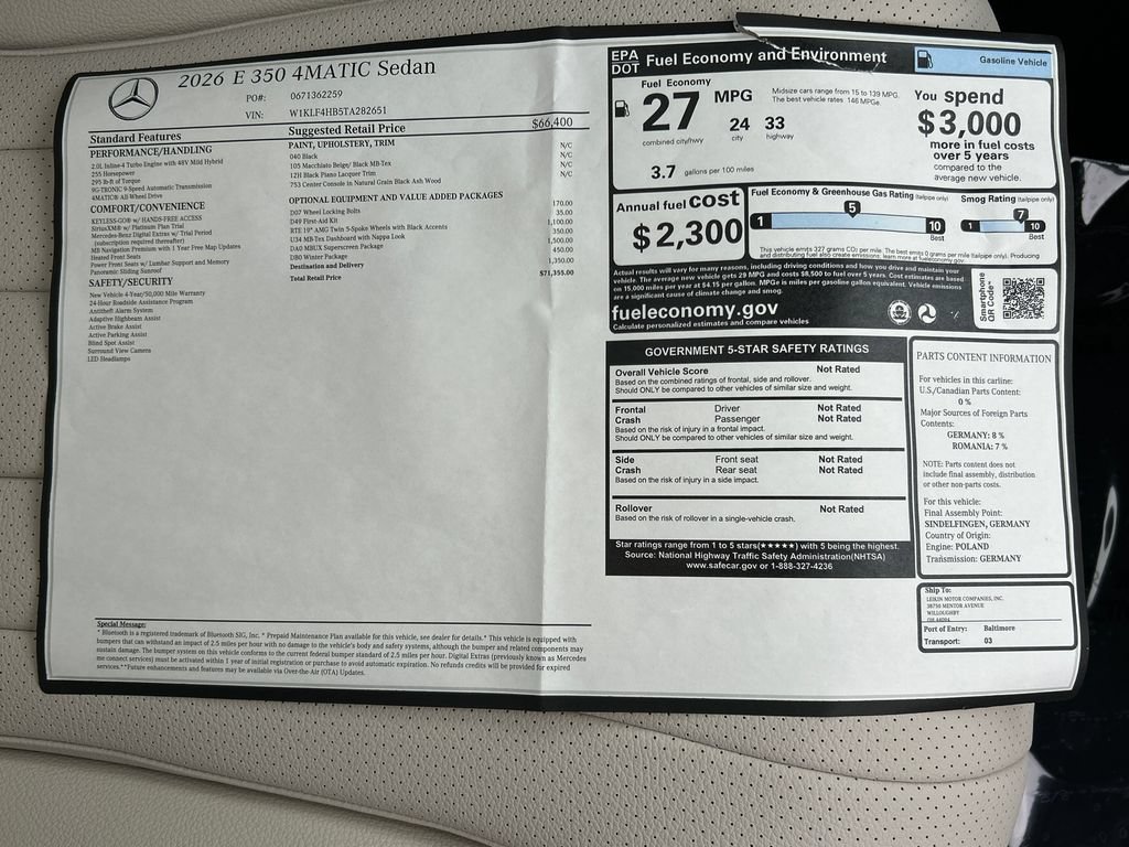 New 2026 Mercedes-Benz E 350 4MATIC Sedan image 38