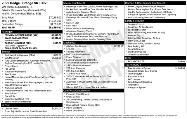Used 2022 Dodge Durango SRT w/ Premium Interior Group AWD/4WD image 31