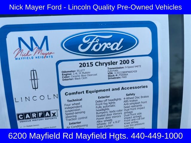 Used 2015 Chrysler 200 S image 24