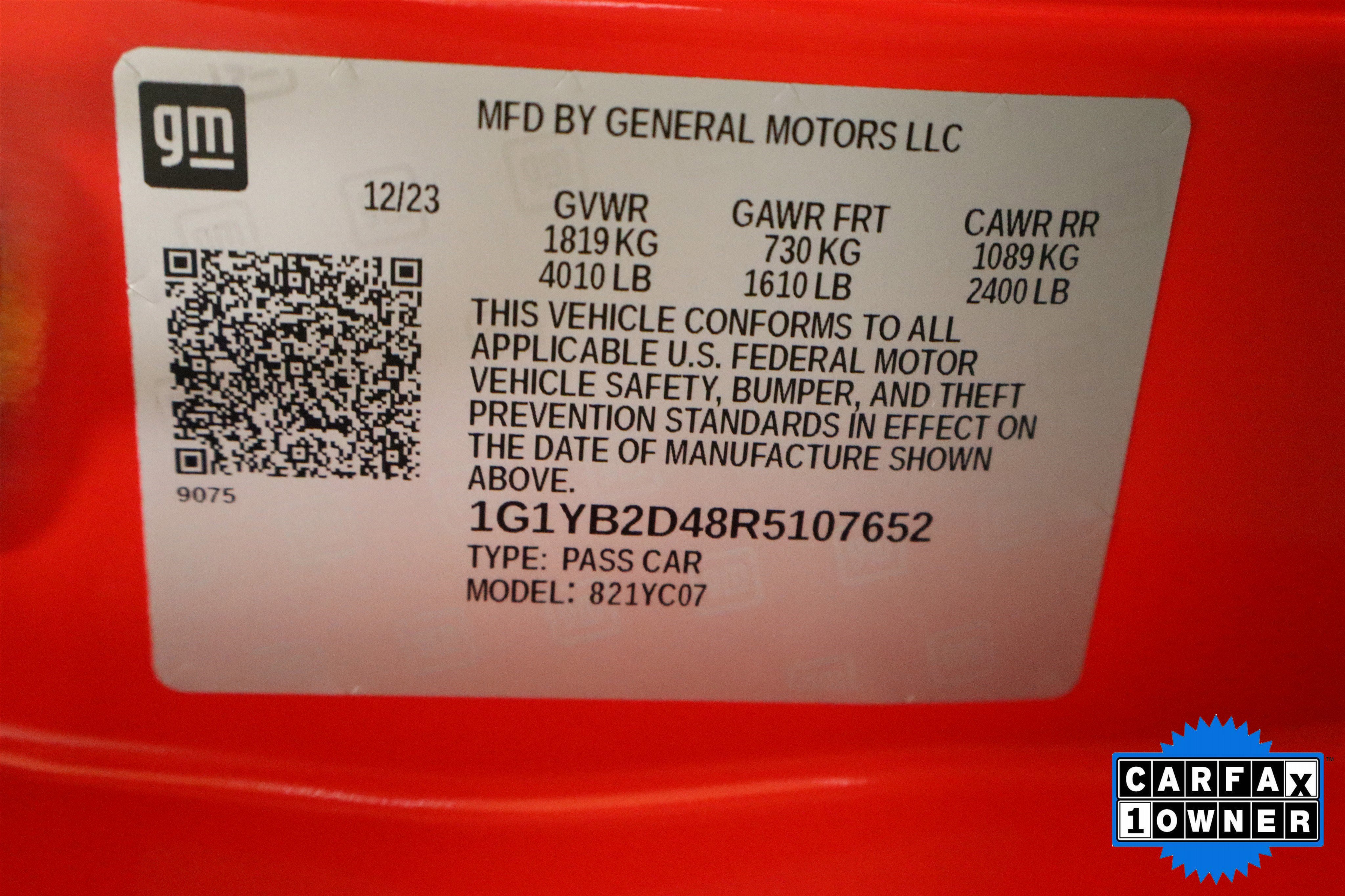 Certified 2024 Chevrolet Corvette Stingray Preferred Cpe w/ Battery Protection Package image 31