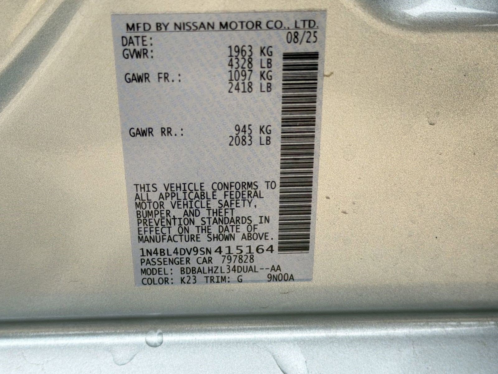 Certified 2025 Nissan Altima 2.5 SV w/ SV Special Edition Package FWD image 20