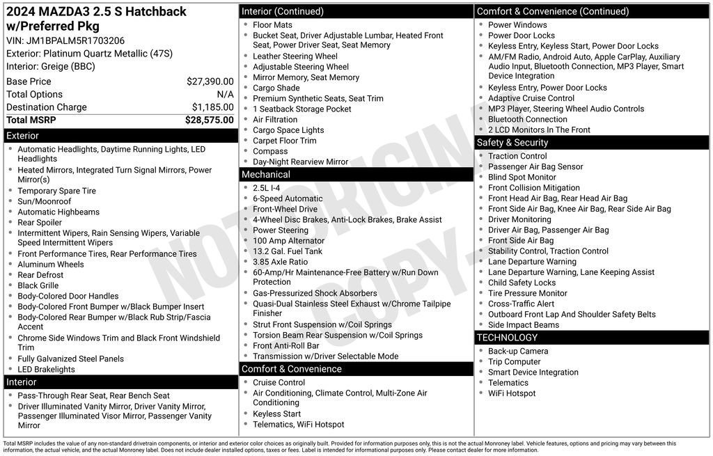 Used 2024 MAZDA MAZDA3 s image 6