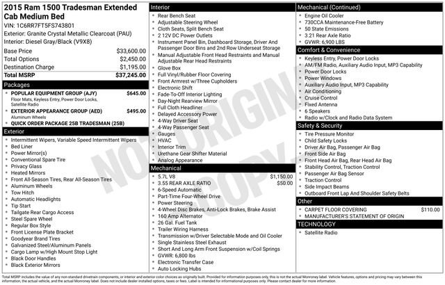 Used 2015 RAM 1500 Tradesman w/ Popular Equipment Group AWD/4WD image 15