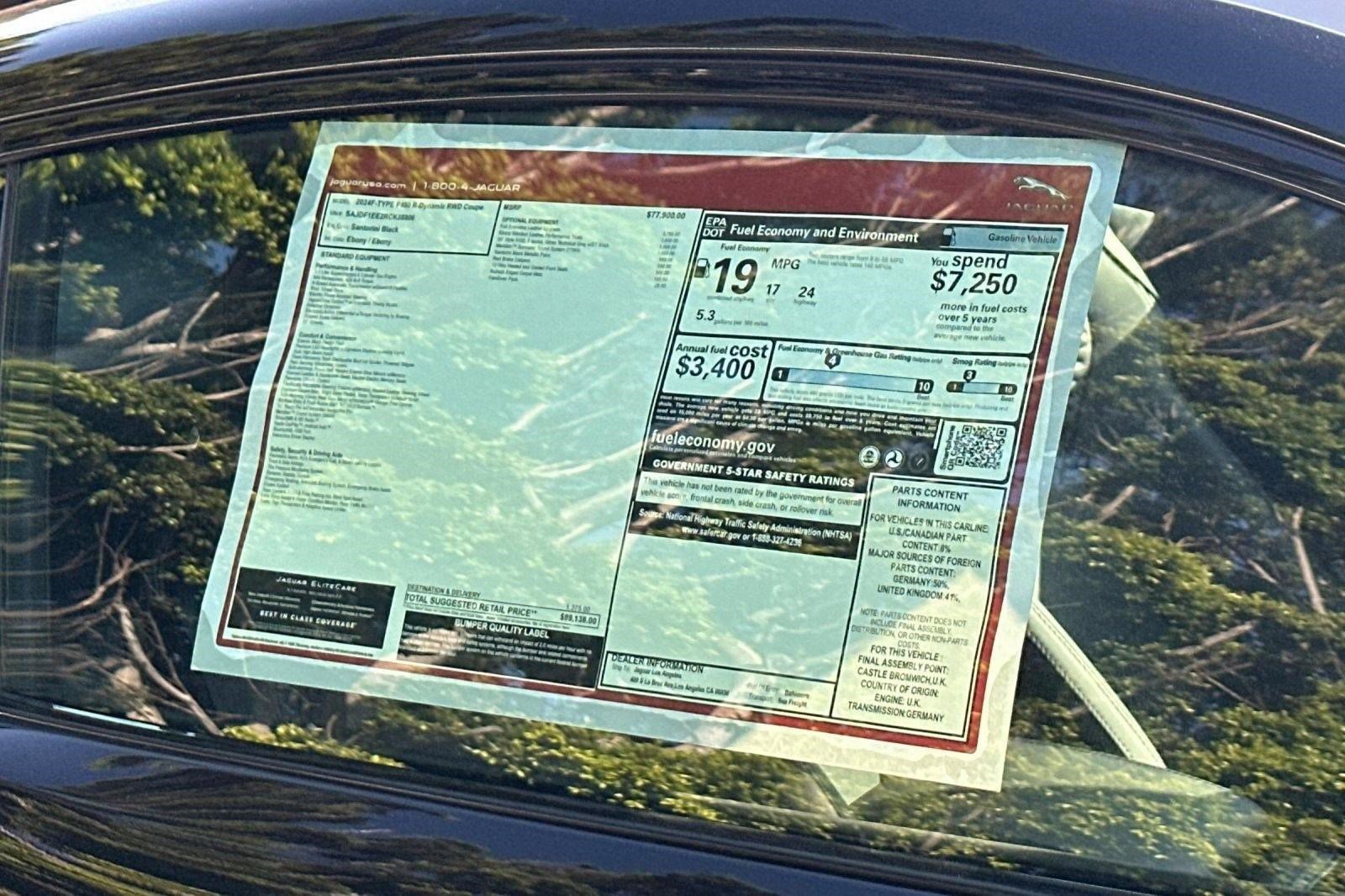 New 2024 Jaguar F-TYPE R-Dynamic RWD image 23