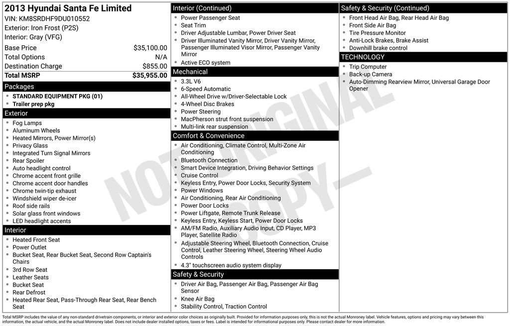 Used 2013 Hyundai Santa Fe Limited image 2