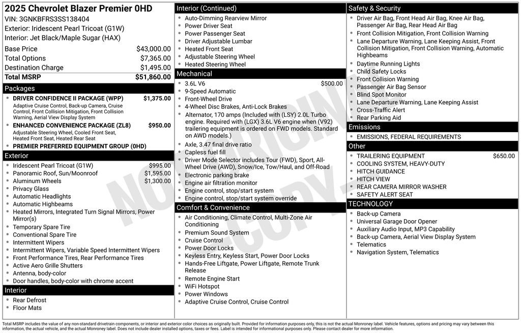 Used 2025 Chevrolet Blazer Premier w/ Driver Confidence II Package image 13