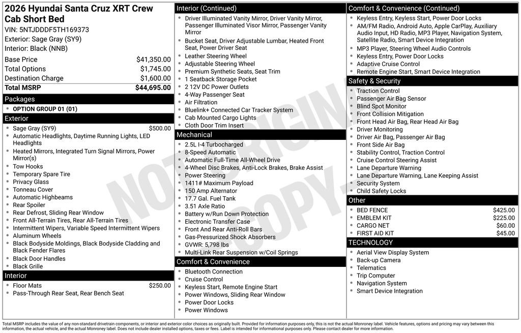 New 2026 Hyundai Santa Cruz XRT AWD/4WD image 6