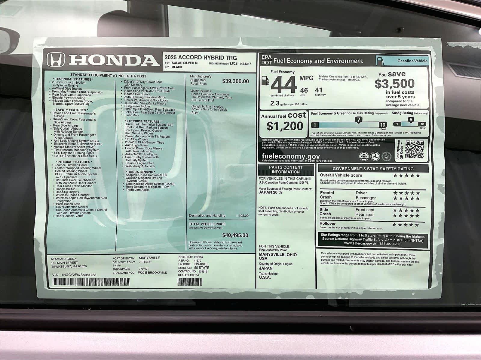 New 2025 Honda Accord Touring image 18