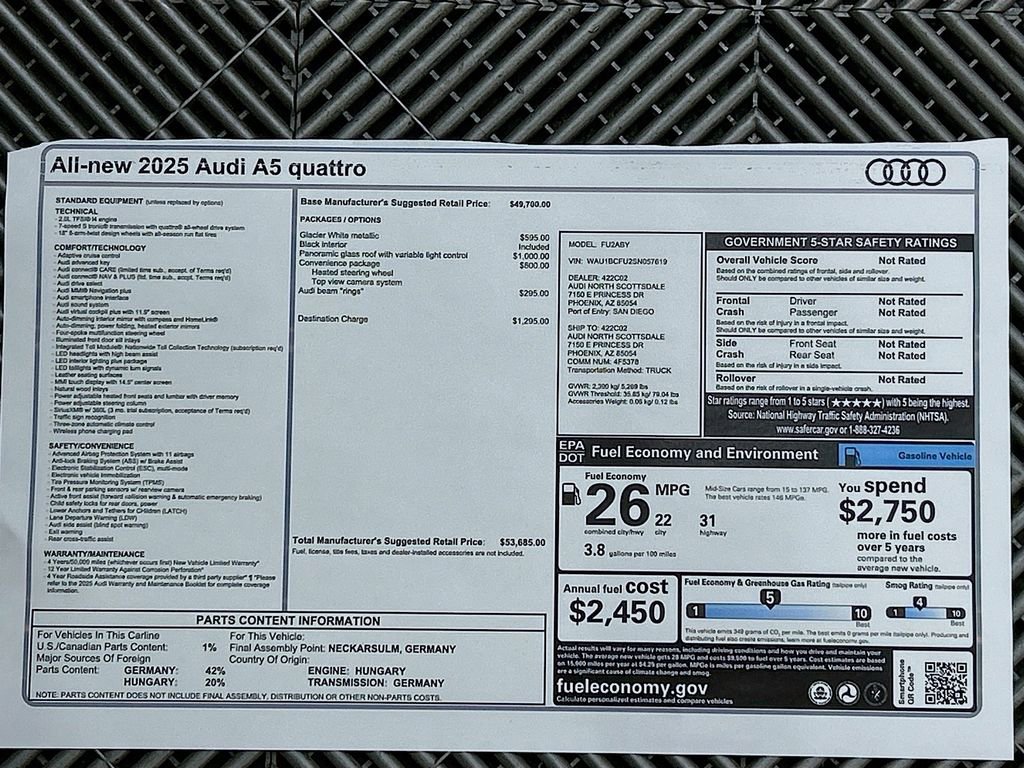 Used 2025 Audi A5 2.0T Premium w/ Convenience Package image 10