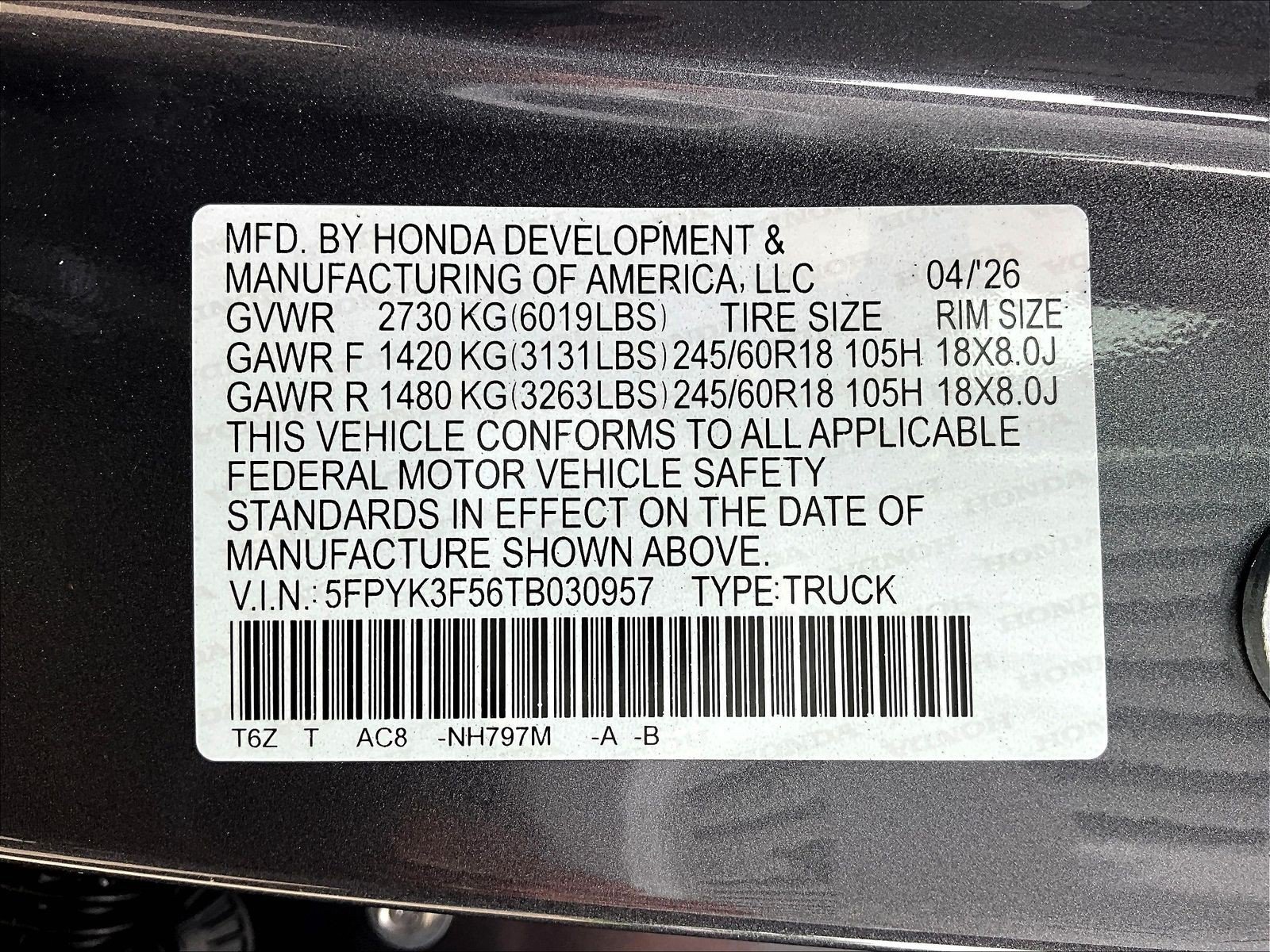 New 2026 Honda Ridgeline RTL image 21