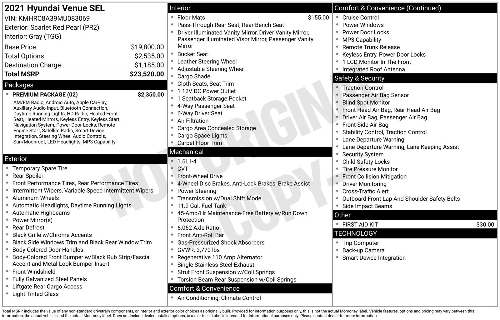 Used 2021 Hyundai Venue SEL w/ Premium Package FWD image 6
