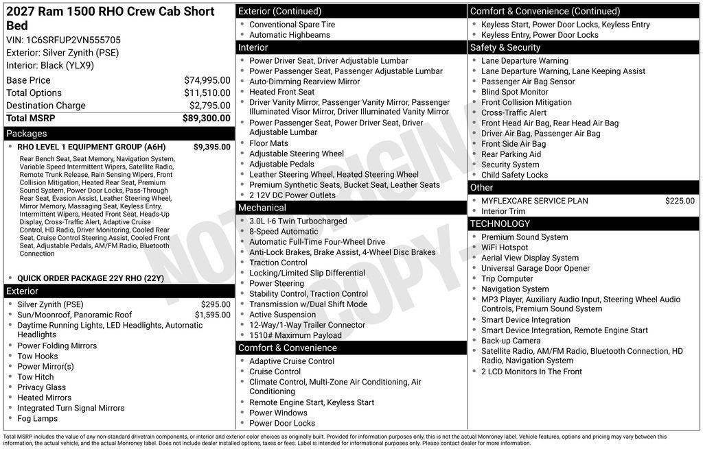 New 2027 RAM 1500 RHO w/ RHO Level 1 Equipment Group AWD/4WD image 45