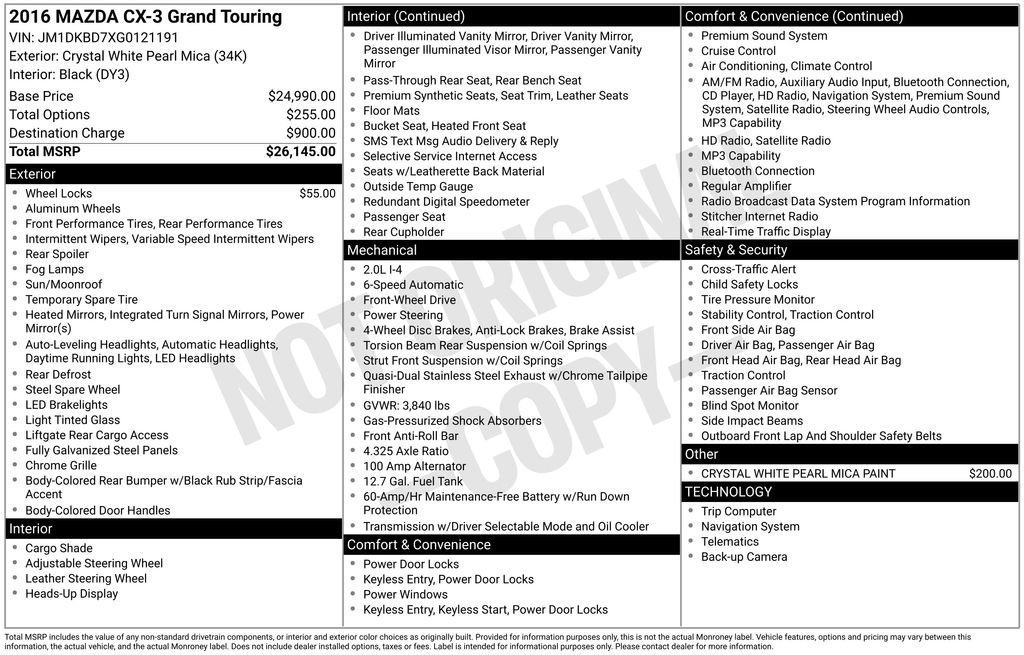 Used 2016 MAZDA CX-3 Grand Touring FWD image 6