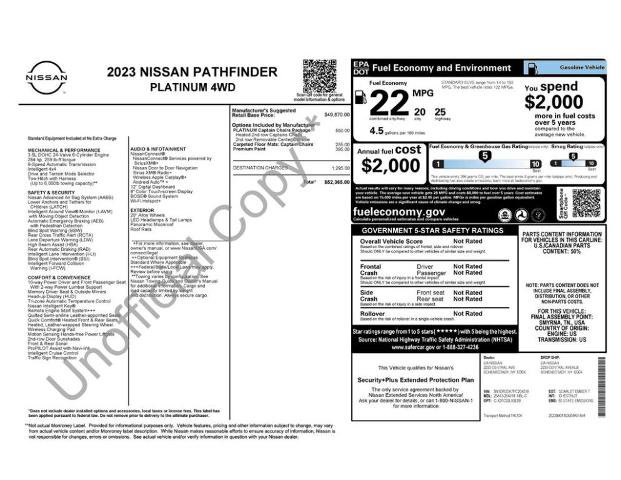 Certified 2023 Nissan Pathfinder Platinum AWD/4WD image 6