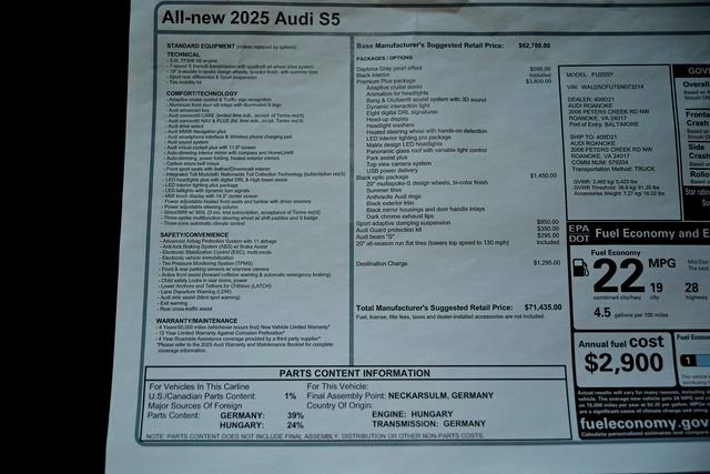 New 2025 Audi S5 Premium Plus AWD/4WD image 40