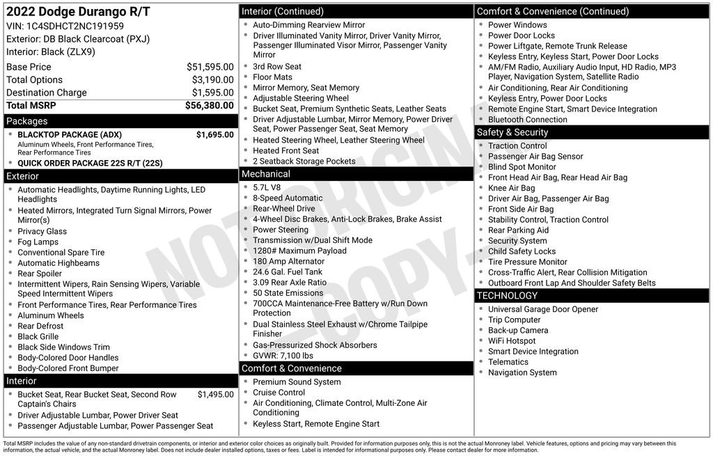 Used 2022 Dodge Durango R/T w/ Blacktop Package image 30